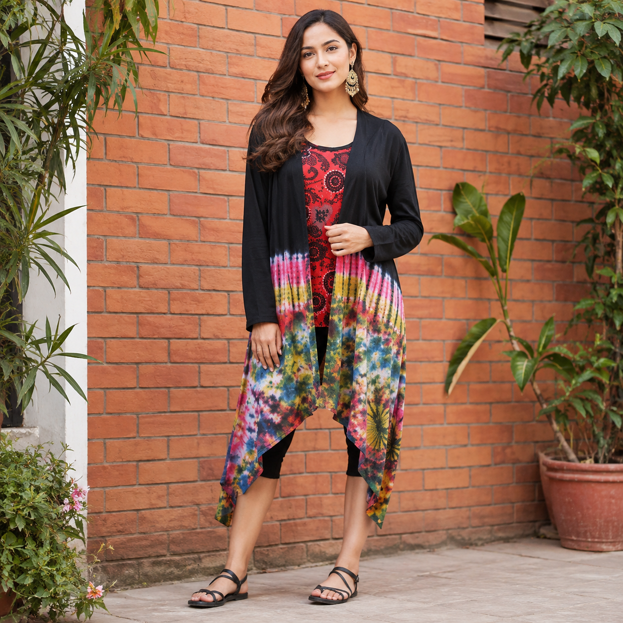 Ladies tie dye long outer - Image 3