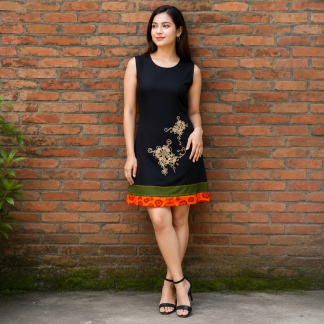 Ladies hippies print dress