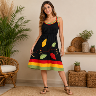Ladies hippies style piping dress